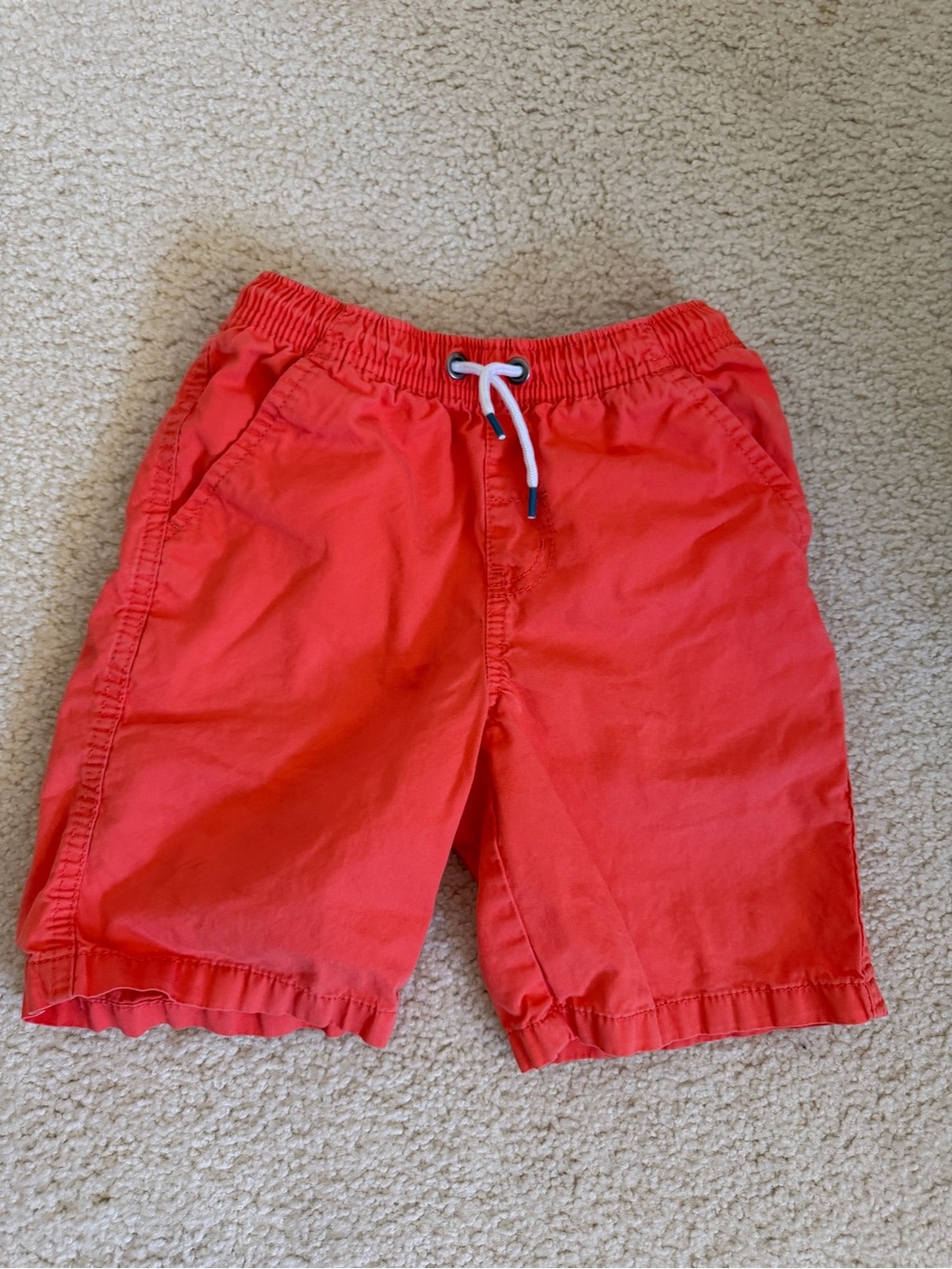 Cat & Jack Boys Pull-On Shorts Size S 6/7 Coral Red Drawstring Elastic Waist